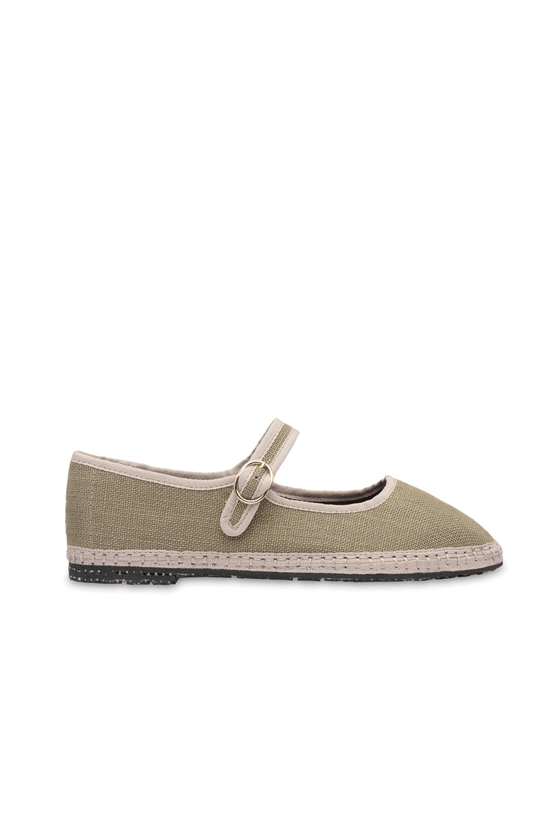 Flabelus Ishmael green medium flats shoes with rounded toes and sleek design, perfect for casual and everyday wear.