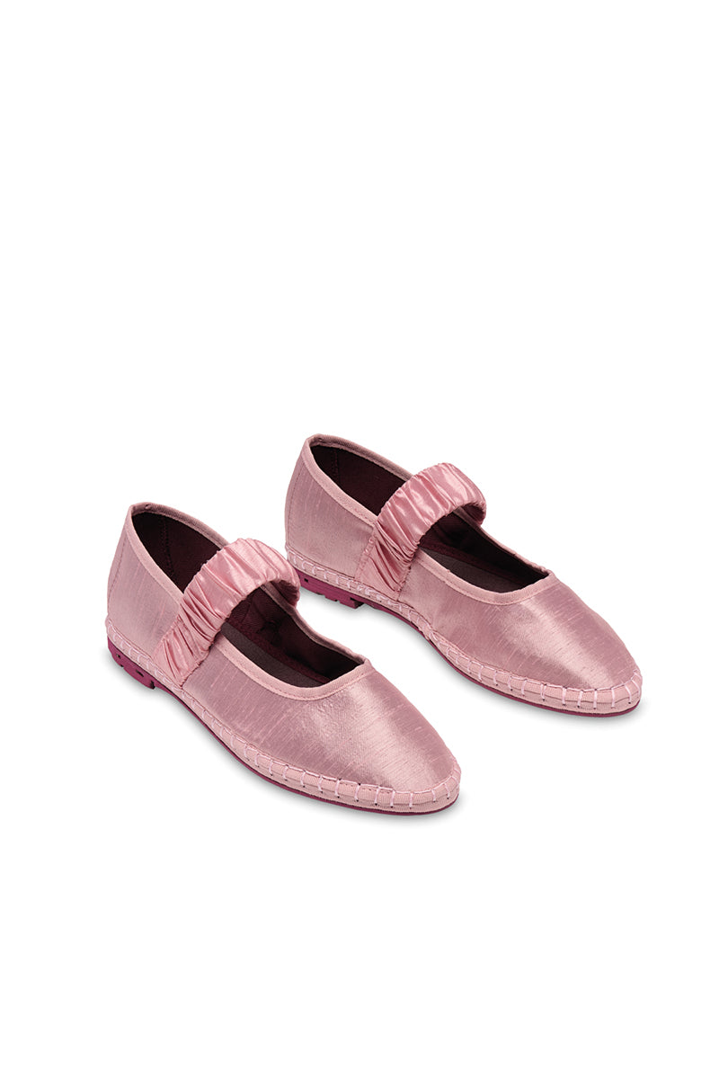 Flabelus Mafalda Peony pink flats shoe with rounded toe and stylish design, perfect for casual or dressy occasions.