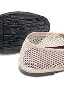 Flabelus Isabella flats in creme color, showcasing elegant slip-on shoes with a smooth finish and rounded toe design.