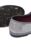 Silver Flabelus Lavinia flats with sleek design, pointed toe, and comfortable slip-on style.