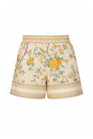 Black Raishma Raffe Short shorts with a stylish fit, displayed on a hanger against a neutral background.