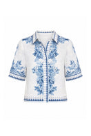 Raishma Ethel shirt, stylish button-up shirt with a tailored fit and detailed design, displayed on a white background.