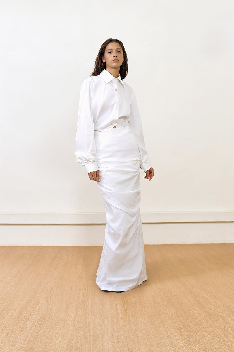 CURTAIN SKIRT IN WHITE - CULT MIA