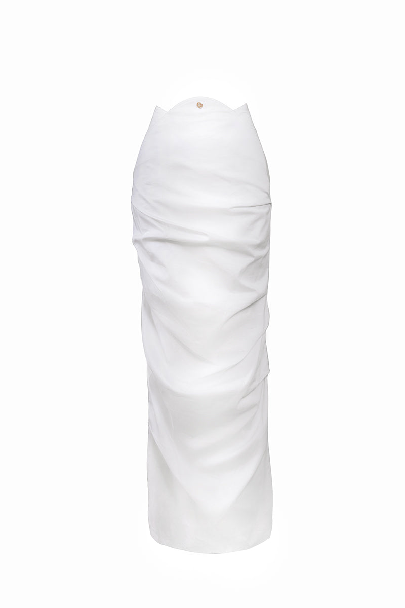 CURTAIN SKIRT IN WHITE - CULT MIA