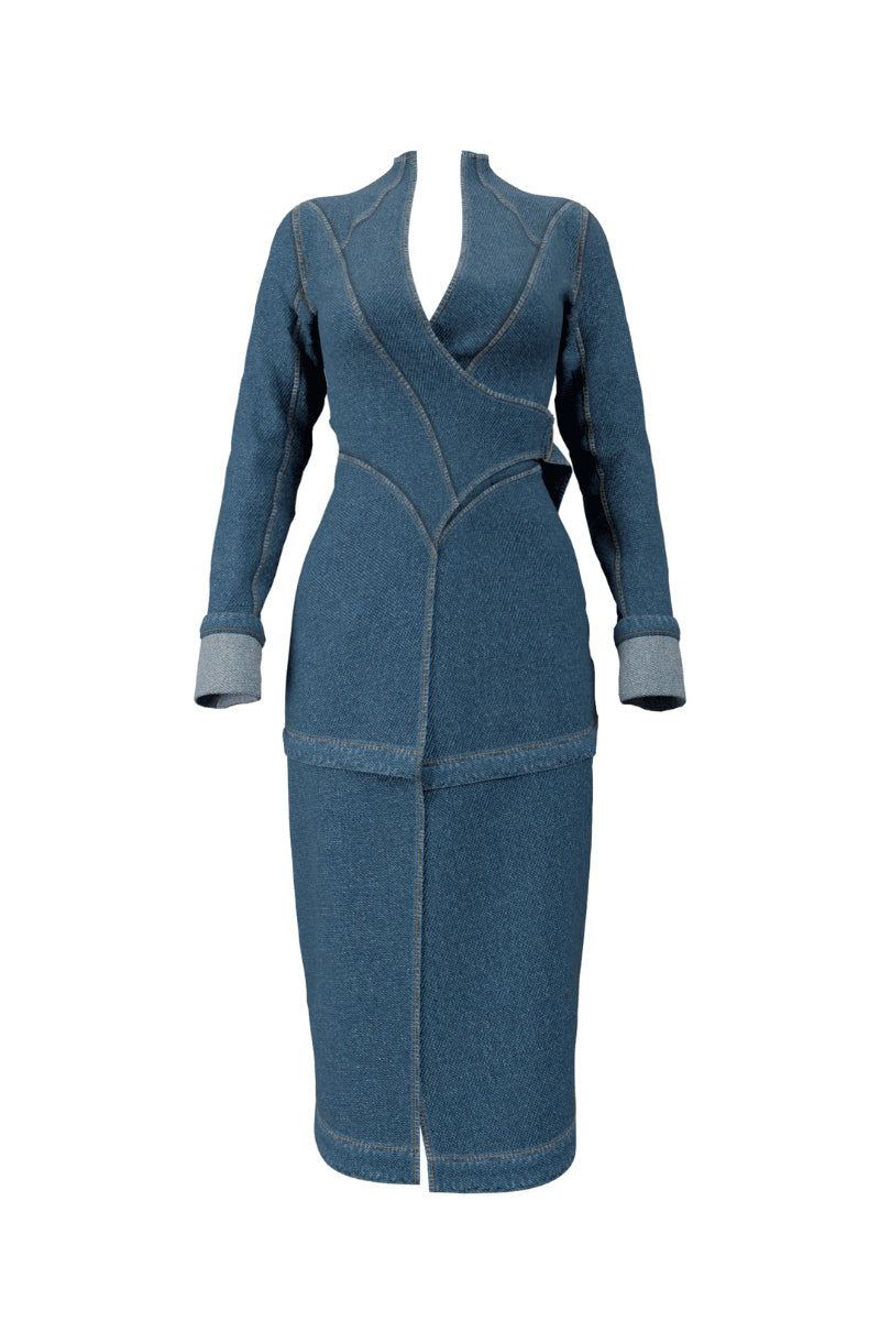 VESTE EN JEAN CURVA EN DENIM INDIGO