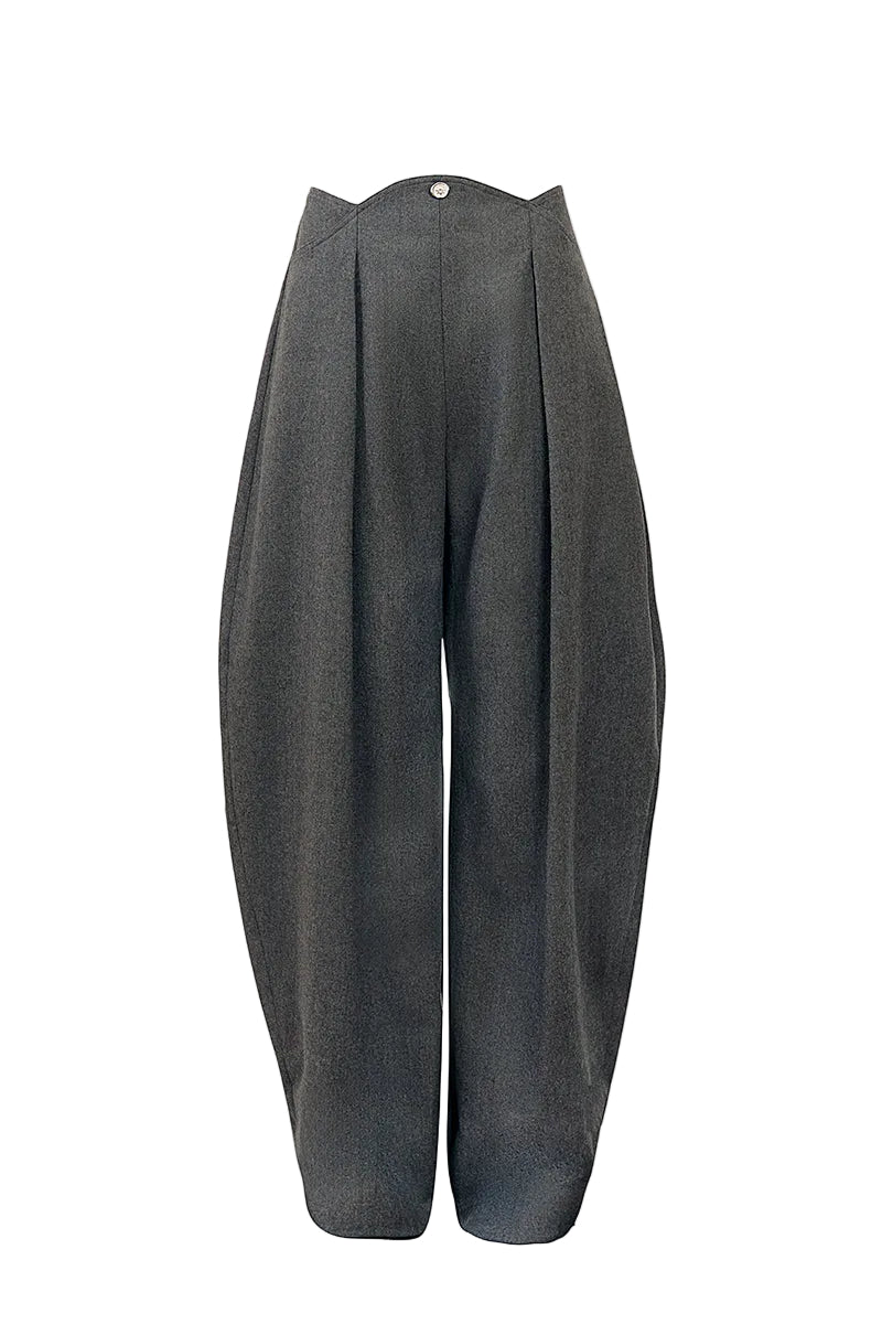 CURVE WOOL PANTS IN GRAY | CULT MIA | YASSMIN SALEH