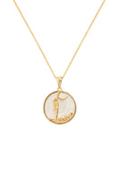 Gold-plated Virgo zodiac necklace by Freya Rose featuring a delicate pendant on a fine chain.