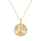 Libra zodiac necklace by Freya Rose featuring 18ct gold plated pendant on a delicate chain.