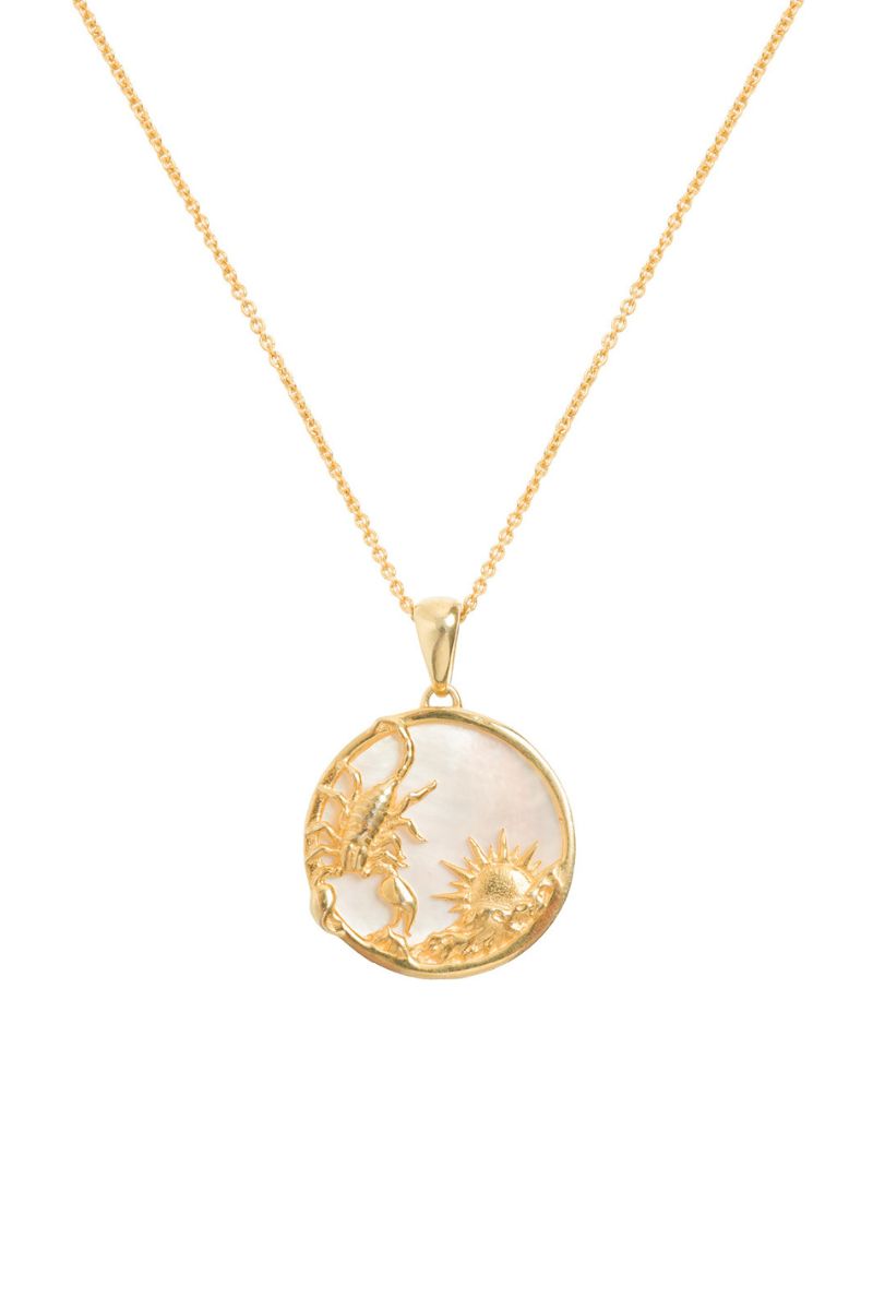 SCORPIO 18CT GOLD PLATED ZODIAC NECKLACE - CULT MIA