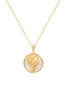 Aries zodiac necklace by Freya Rose featuring 18ct gold-plated pendant with Aries symbol, on a delicate chain.