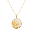 Gold-plated Capricorn zodiac necklace by Freya Rose featuring a detailed Capricorn pendant on a delicate chain.