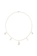 Silver petite moon necklace from Freya Rose, featuring a delicate moon pendant on a fine chain, ideal for subtle jewelry accents.