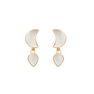 Freya Rose WARRIORESS PETITE MOON earrings in 18CT gold plated, featuring delicate moon-shaped cutout design.