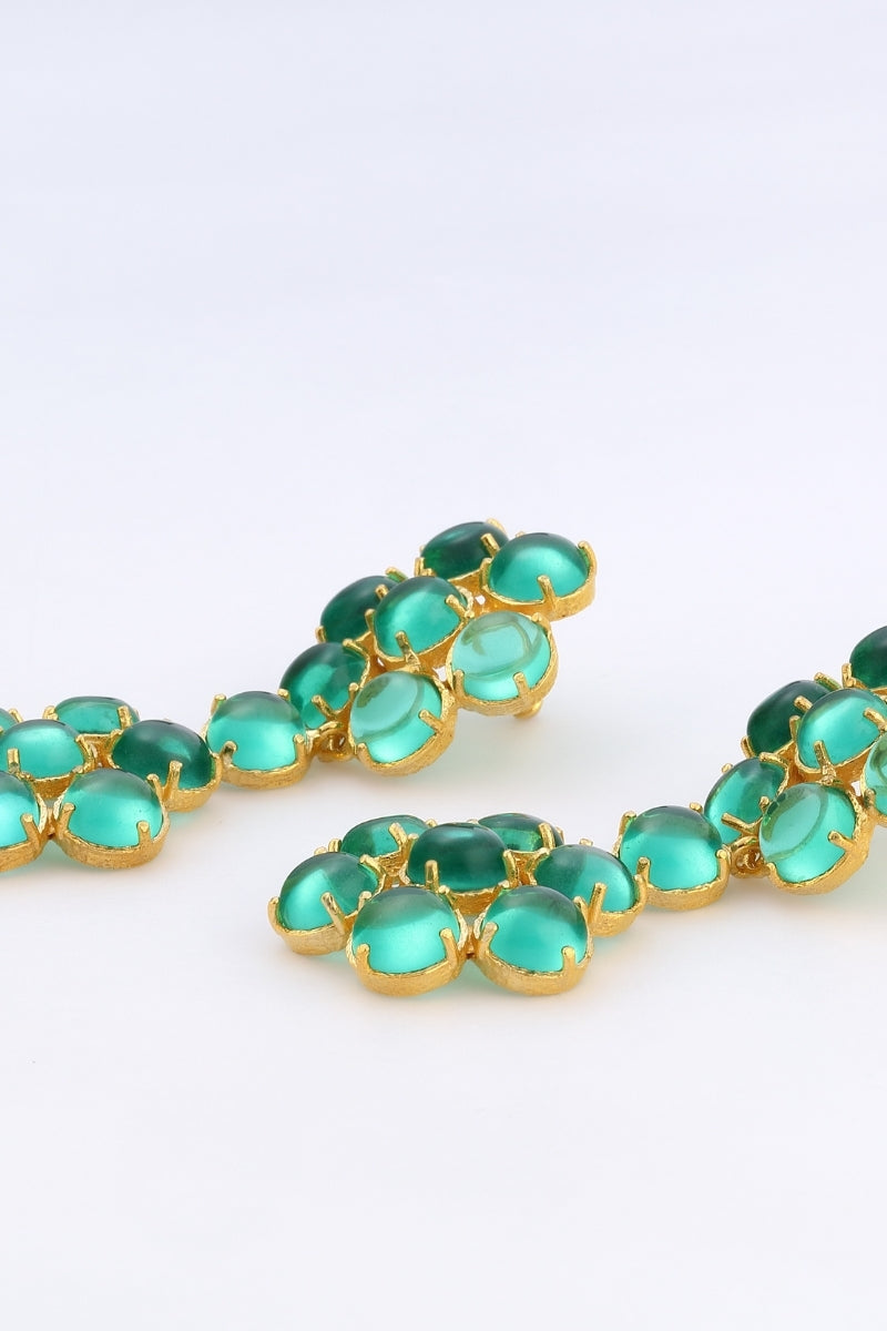 CYBELE EARRINGS IN EMERALD GREEN - CULT MIA