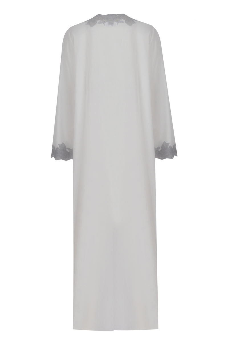 SHEILA POPLIN ZIPPERED OFF WHITE GREY DRESS - CULT MIA