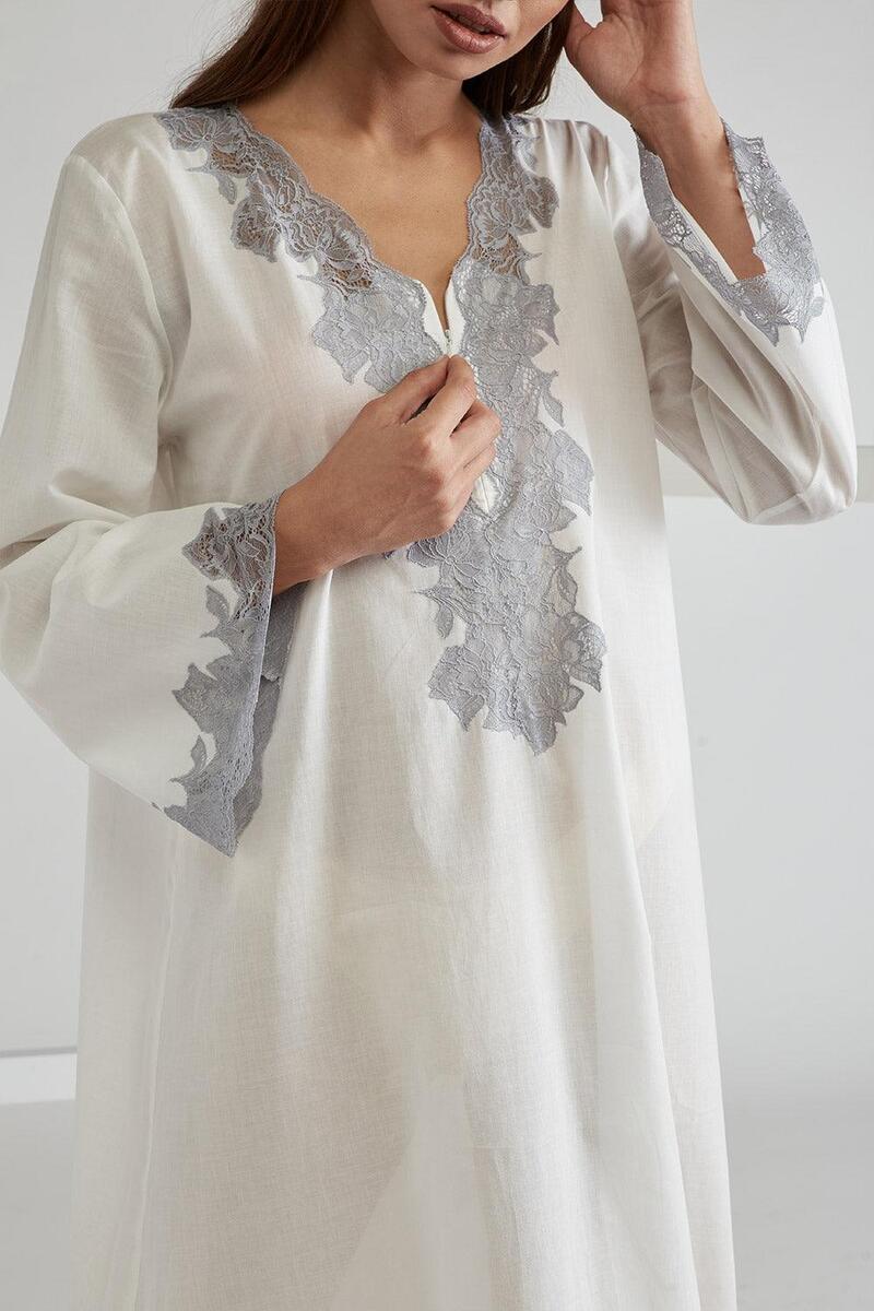 SHEILA POPLIN ZIPPERED OFF WHITE GREY DRESS - CULT MIA