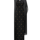Black cape neck sweetheart gown by GVLUX featuring a flowing silhouette and elegant design, perfect for formal occasions.