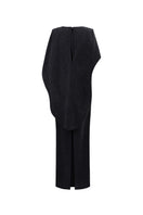GVLUX Midnight Fireworks Cape Gown featuring a flowing design and intricate details, perfect for elegant evening wear.