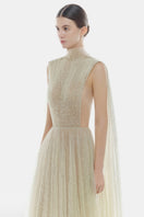 Mint smocked lace maxi dress by Montsand, featuring a flowing design with delicate lace details and a comfortable fit.
