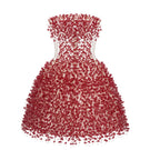 Red Flowers mini dress by Montsand, featuring a floral print, short sleeves, and a fitted silhouette perfect for summer wear.