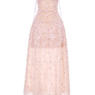 Blue floral maxi gown by Montsand featuring a flowing silhouette and vibrant violet floral pattern.