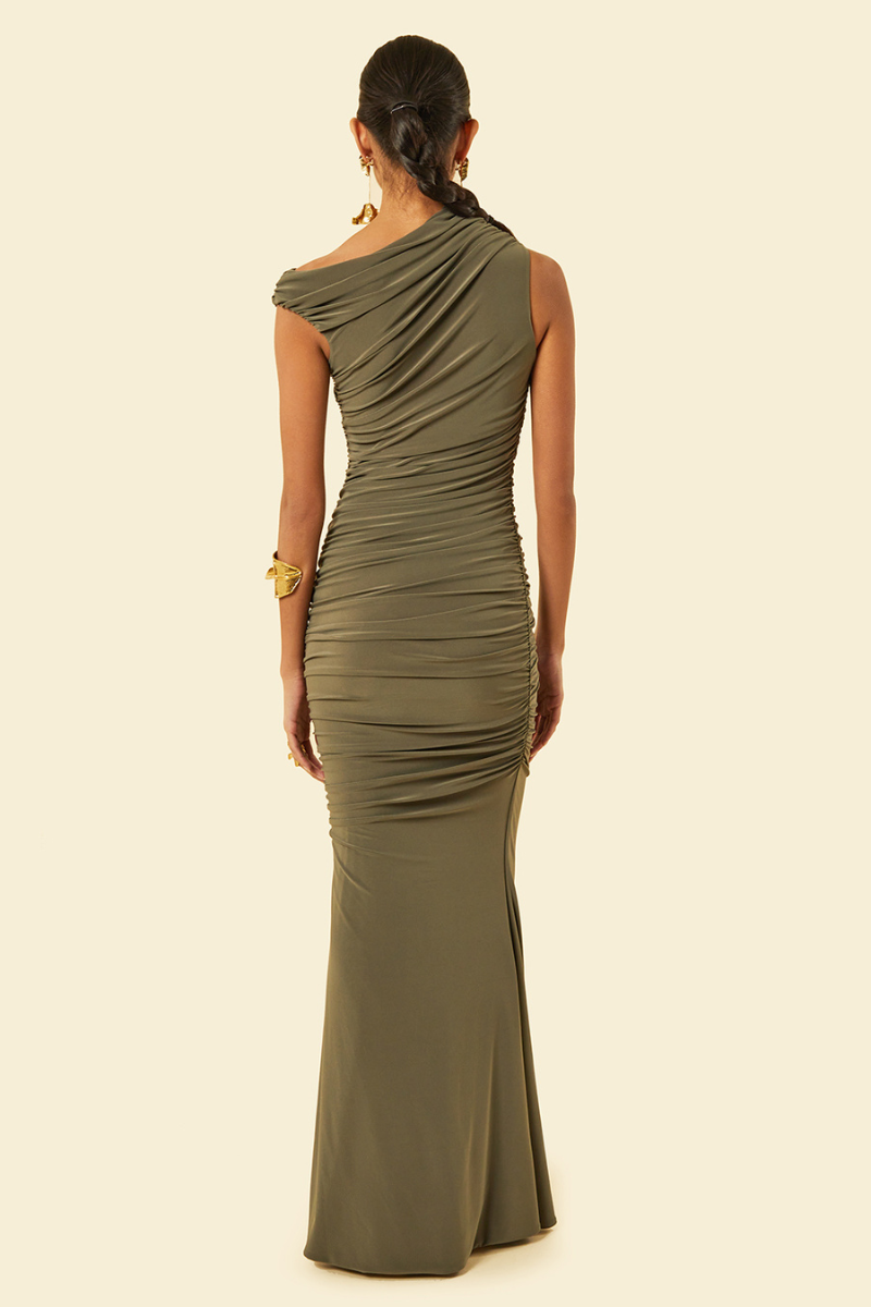 DAHLIA MAXI DRESS IN GREEN - CULT MIA