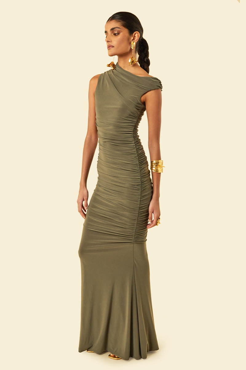 DAHLIA MAXI DRESS IN GREEN - CULT MIA