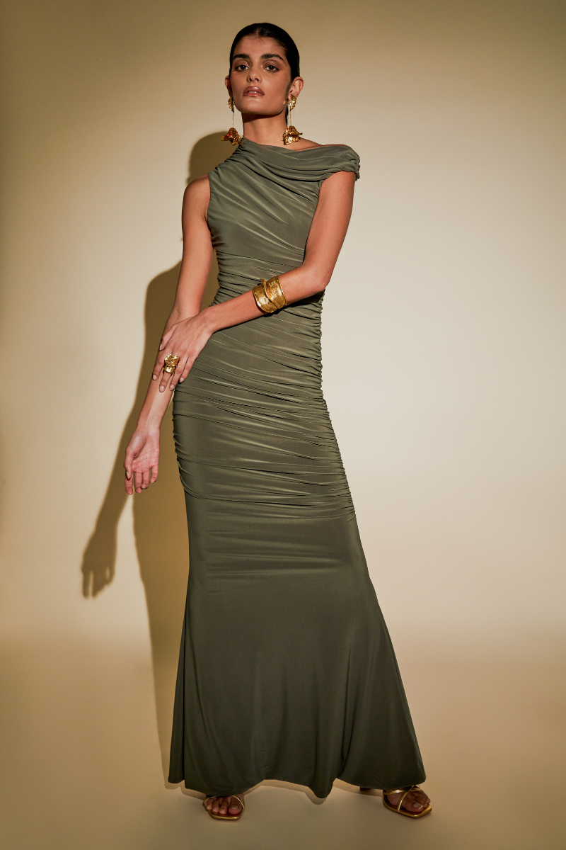 DAHLIA MAXI DRESS IN GREEN - CULT MIA
