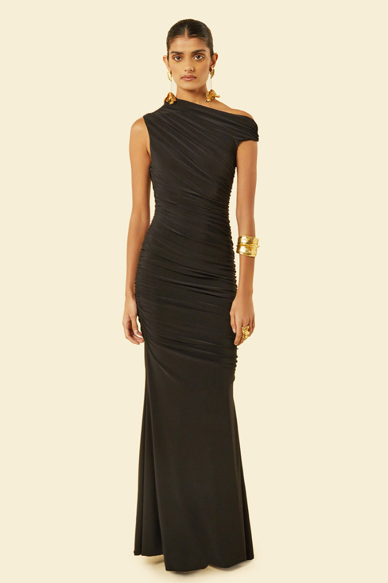 DAHLIA MAXI DRESS IN BLACK - CULT MIA