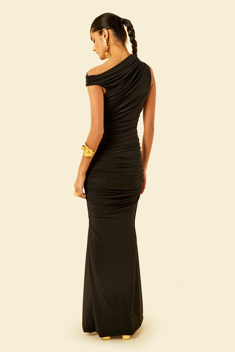 DAHLIA MAXI DRESS IN BLACK - CULT MIA