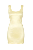 Yellow Daisy Dress by Junie, a stylish mini dress with a floral pattern and lightweight fabric, perfect for warm weather.