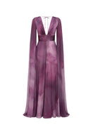 Purple print Dalia maxi dress by Tinta Latina, flowing fabric, stylish design, perfect for casual or special occasions.
