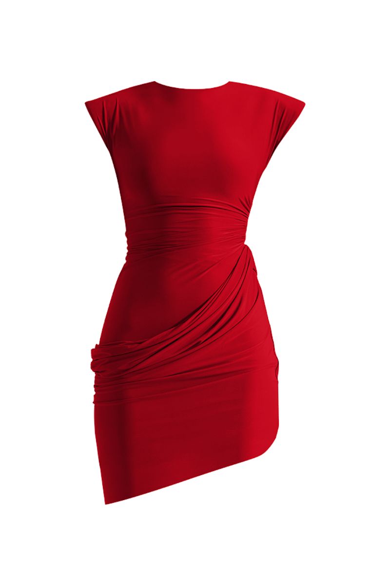 SANDRINA RED MINI DRESS - CULT MIA