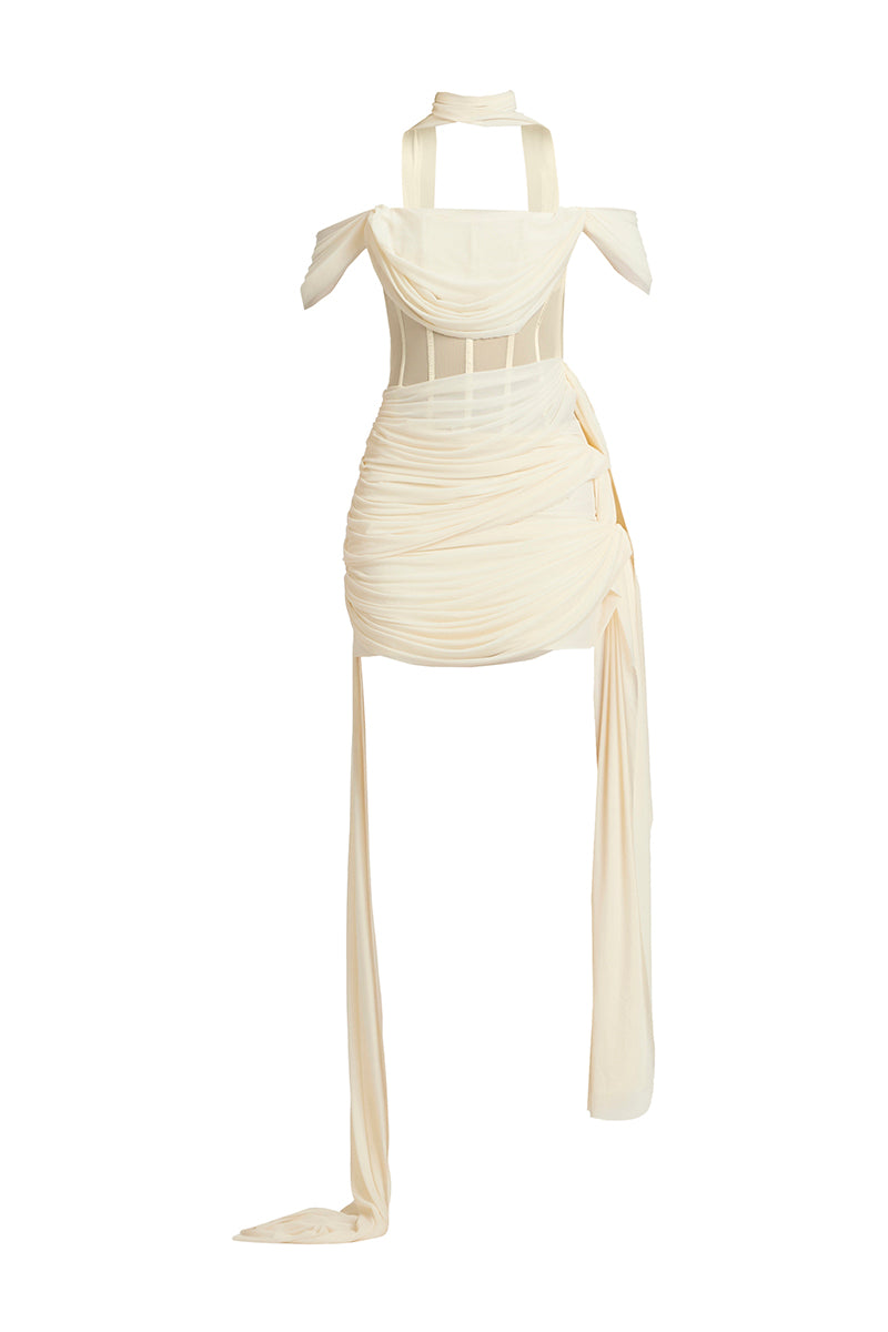 MARIANNA DRAPED MINI DRESS - CULT MIA