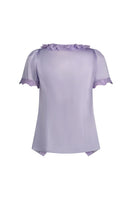 Scarlett Gasque Delilah Top in a stylish, fitted design with short sleeves and a vibrant pattern, perfect for casual wear.