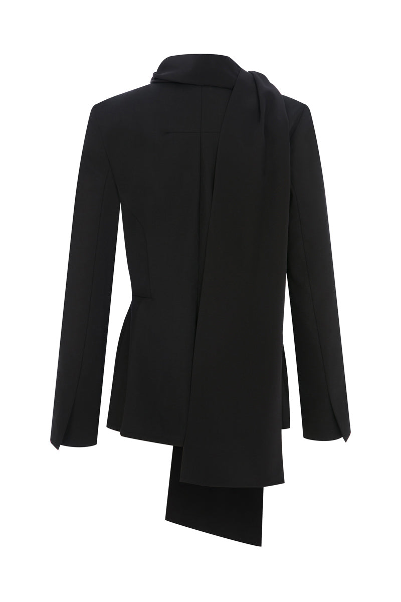 TAGG wool jacket with a detachable scarf, stylish outdoor jacket featuring a cozy, warm wool design and modern silhouette.