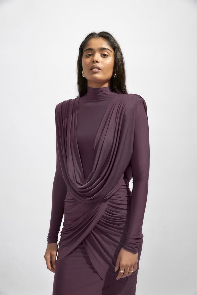 Aiza Purple Floral Dress