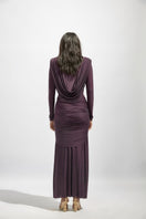Deme By Gabriella Aisha purple maxi dress featuring flowing fabric and elegant design, perfect for formal or casual occasions.