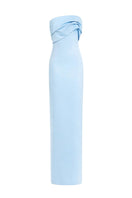 Sky blue Dorelle gown by Urban Muse featuring a flowing maxi dress design, perfect for elegant occasions.