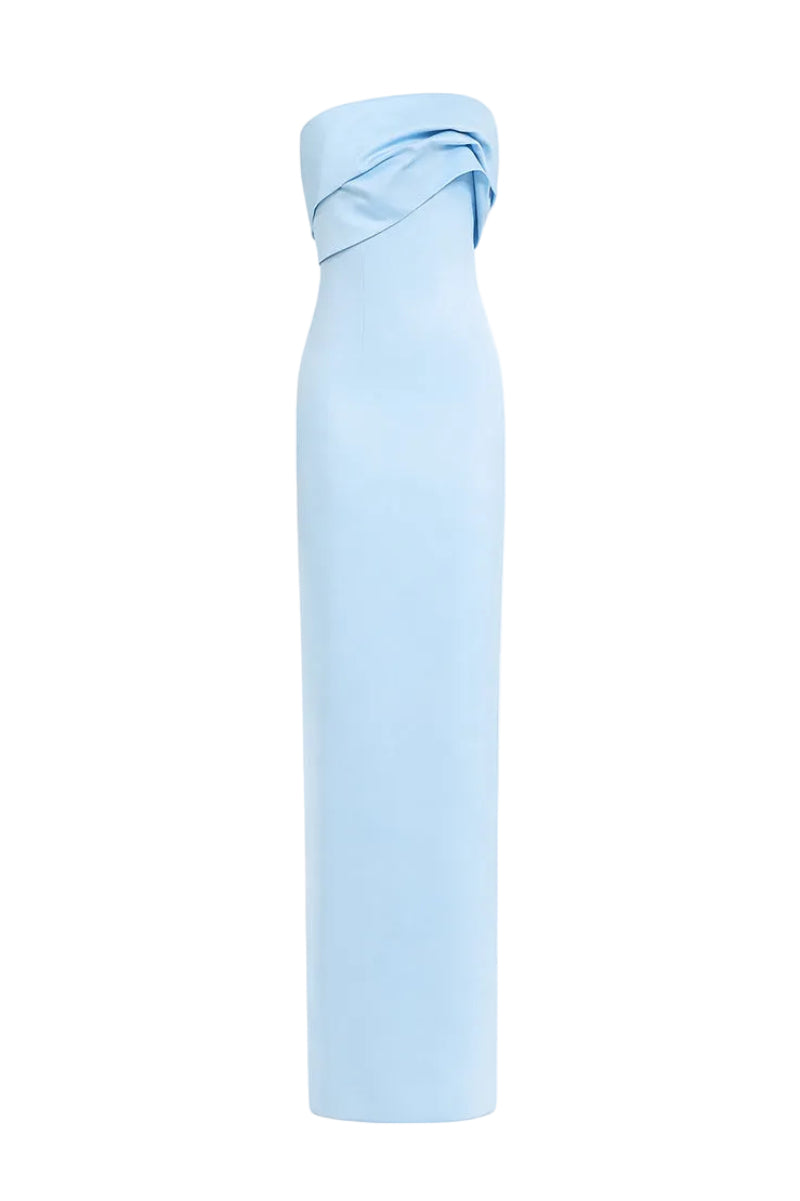 Sky blue Dorelle gown by Urban Muse featuring a flowing maxi dress design, perfect for elegant occasions.