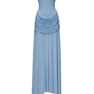 Elegant blue Dorset gown by Jenny K Tran, featuring flowing fabric and classic design, perfect for formal occasions.