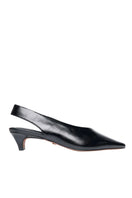 Black Downtown heels by 10th Floor with sleek design, pointed toe, and stiletto heel, perfect for stylish occasions.