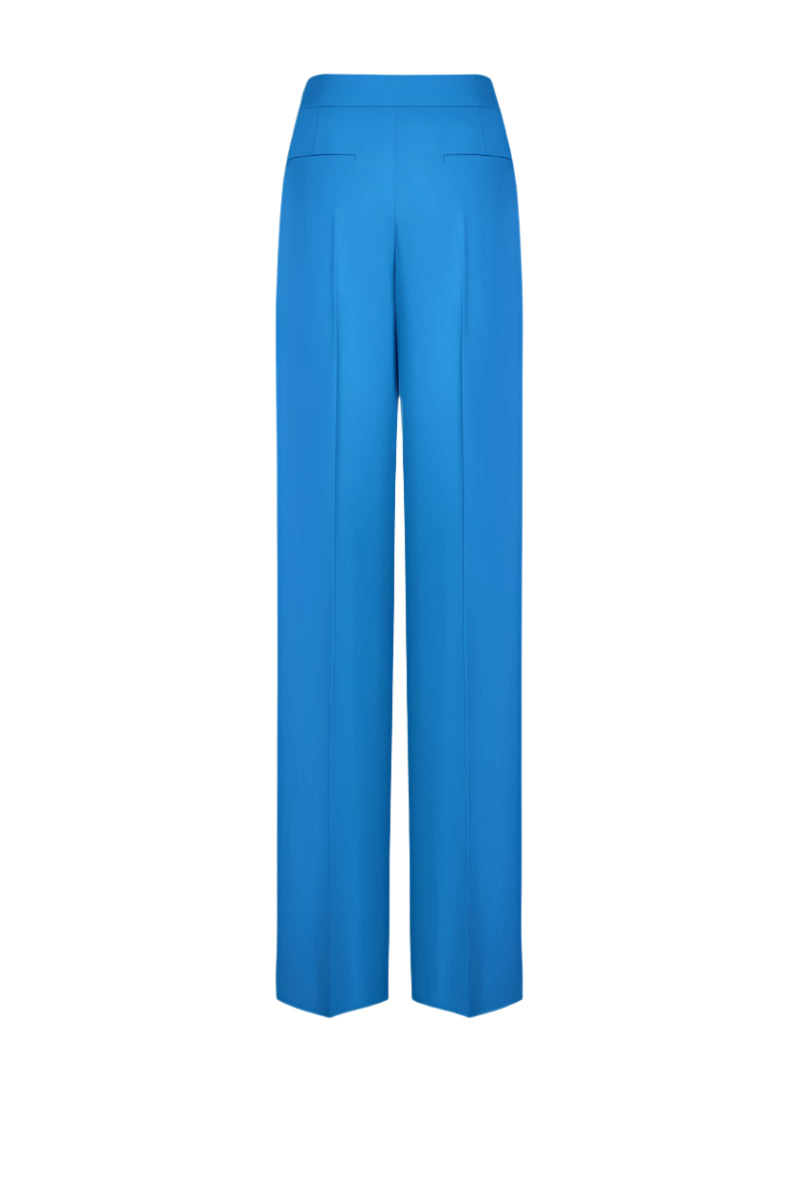 Blue LEKIEU Kenya pants showing a relaxed fit with a comfortable waistband and stylish design.