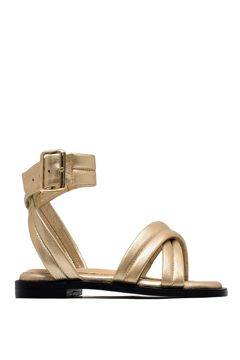 ALTA Conno Gold Sandals with metallic straps and open toe design, stylish footwear for casual or summer wear.