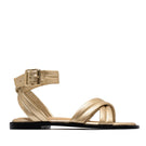 Alt text: ALTA Conno Gold Sandals featuring sleek design, gold-tone straps, and comfortable flat sole, ideal for casual wear.