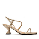 Alta Dora Gold Sandals featuring metallic straps and open-toe design, perfect for summer casual wear.