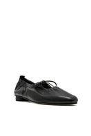 Black ALTA GEMMA flats with pointed toes and sleek design, shown on a white background.