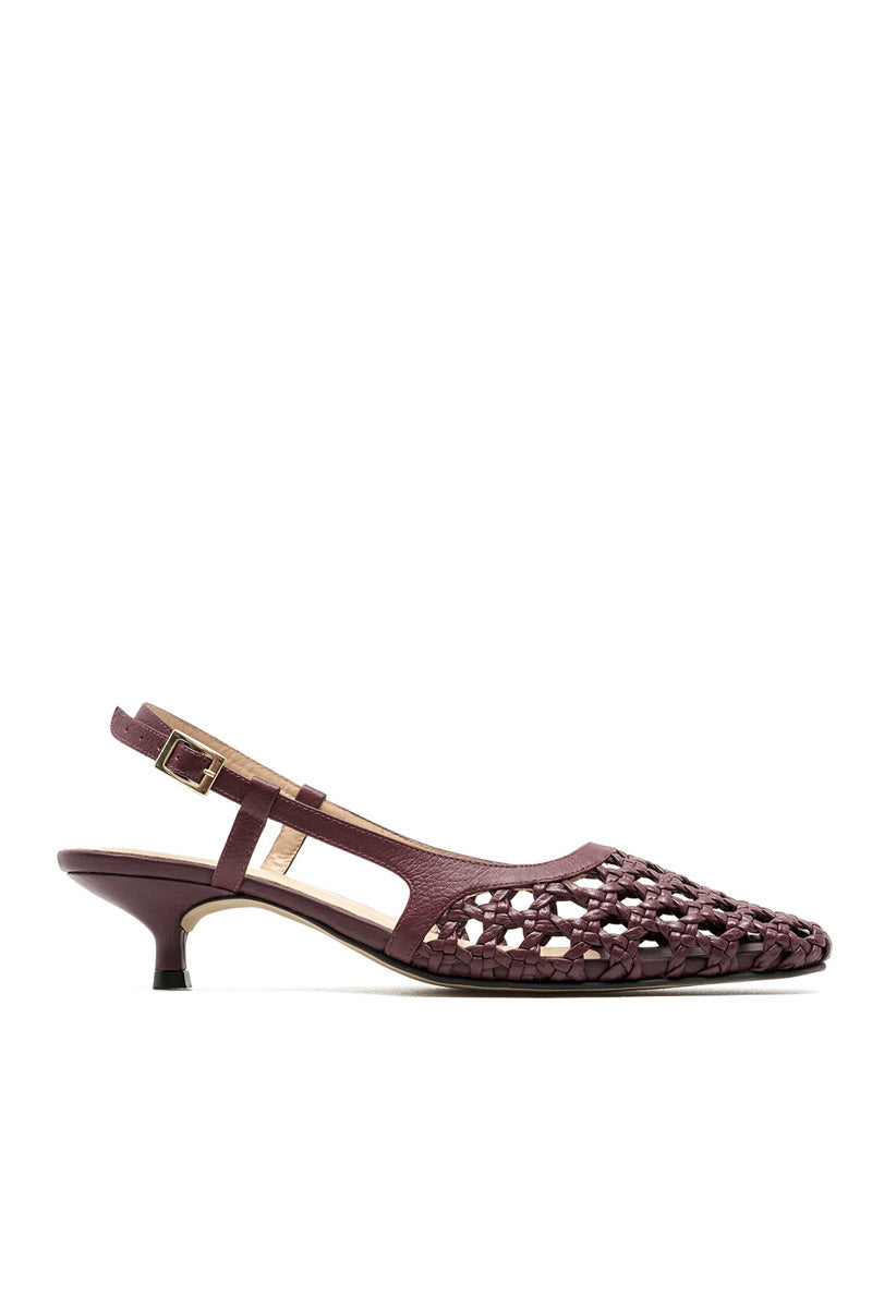 Alta FIAMMA CRAFT wine heels, stylish high-heeled shoes with a textured craft design, shown on a white background.