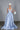 BLUE TAFFETA HAND EMBROIDERED CRYSTAL MAXI DRESS - CULT MIA