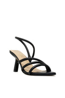 Black OPHELINNA sandals by ALTA with open-toe design and ankle straps, showcased on a neutral background.